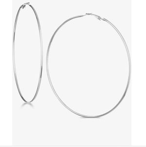 NWT Guess‎ Large Hoop Silver Earrings